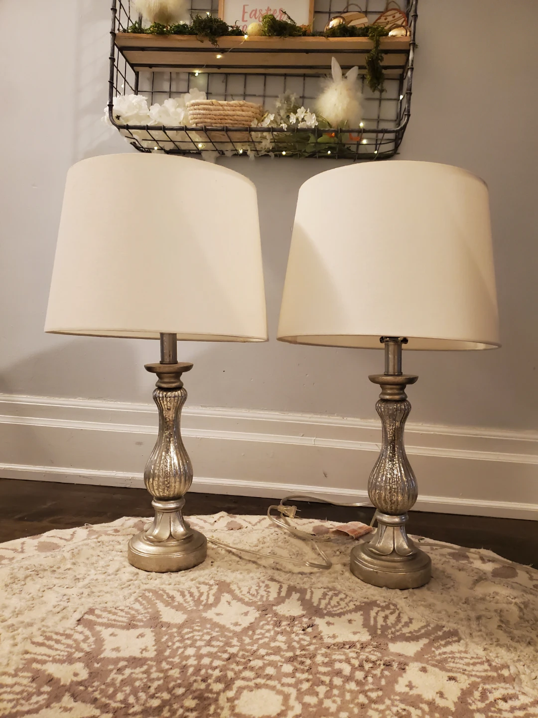 Pair of Silver Mercury Glass Table Lamps