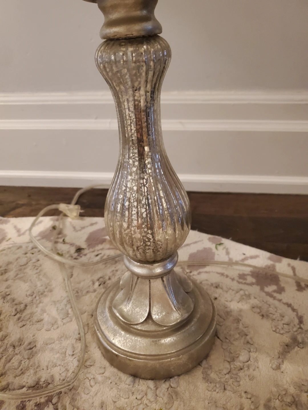 Pair of Silver Mercury Glass Table Lamps - photo 3