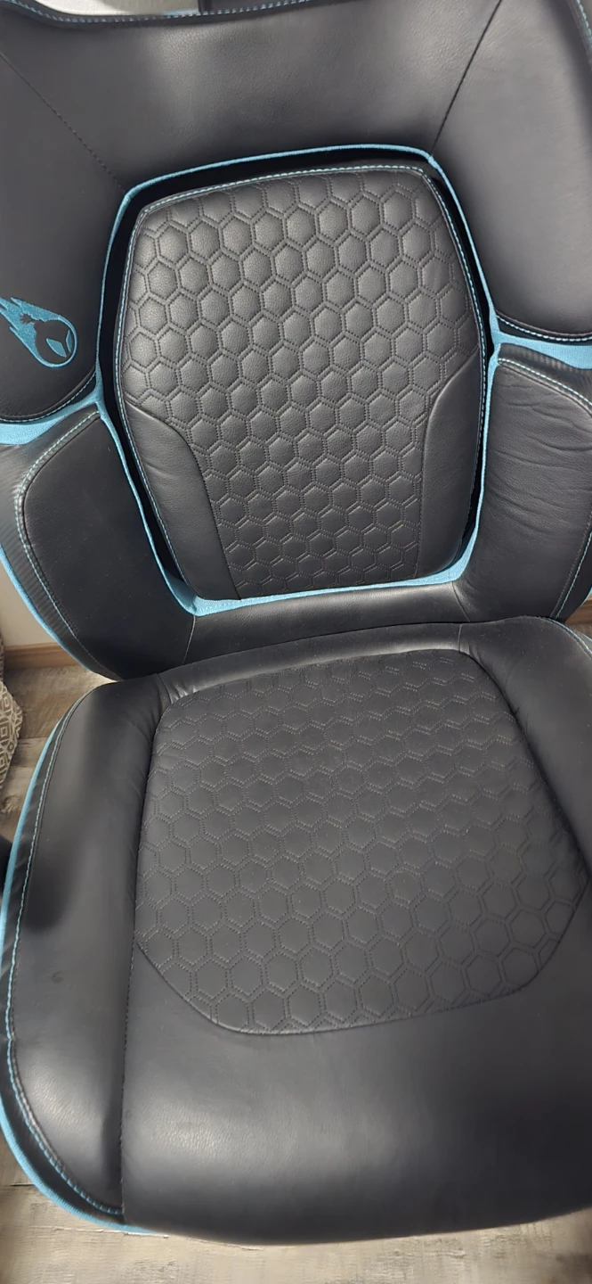 Black Gaming Chair with Blue Accents