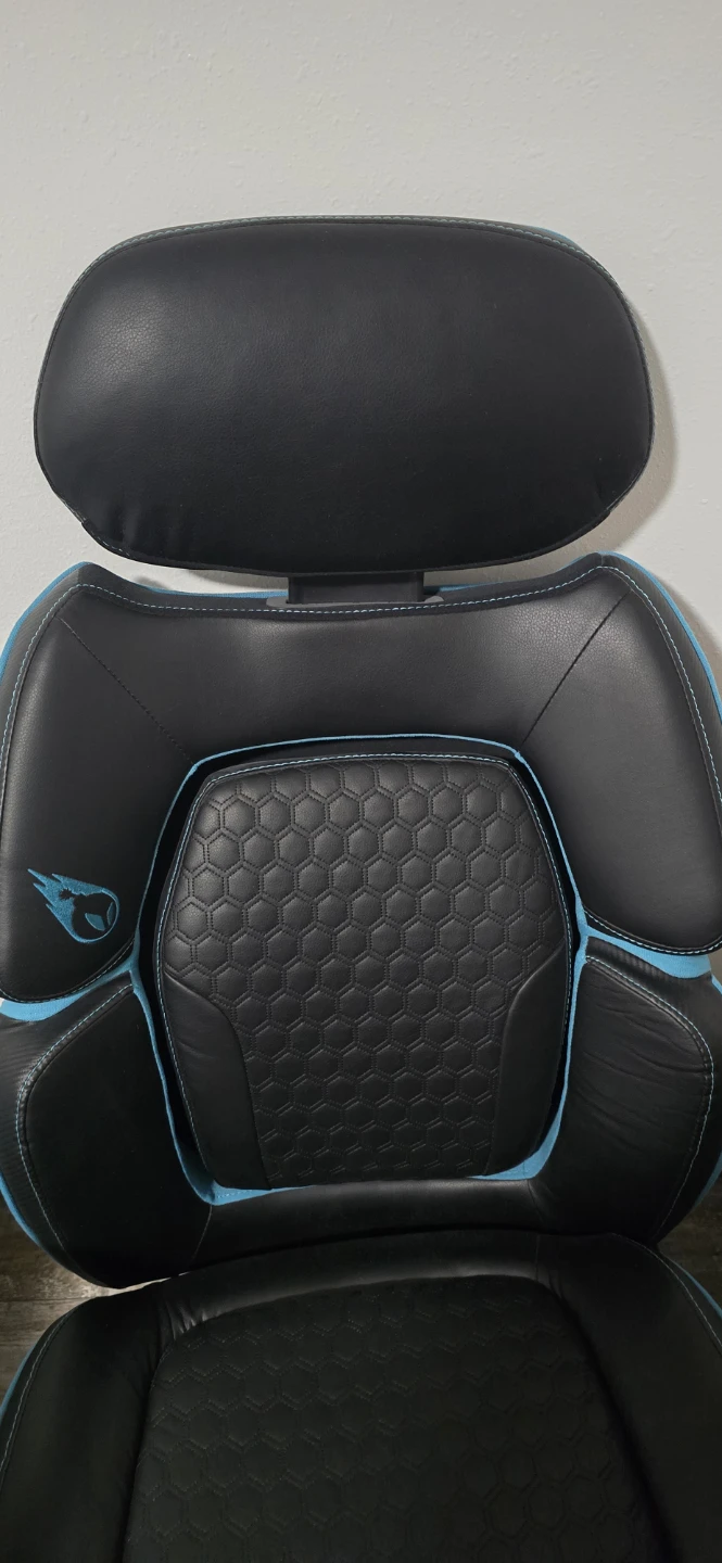 Black Gaming Chair with Blue Accents - photo 2
