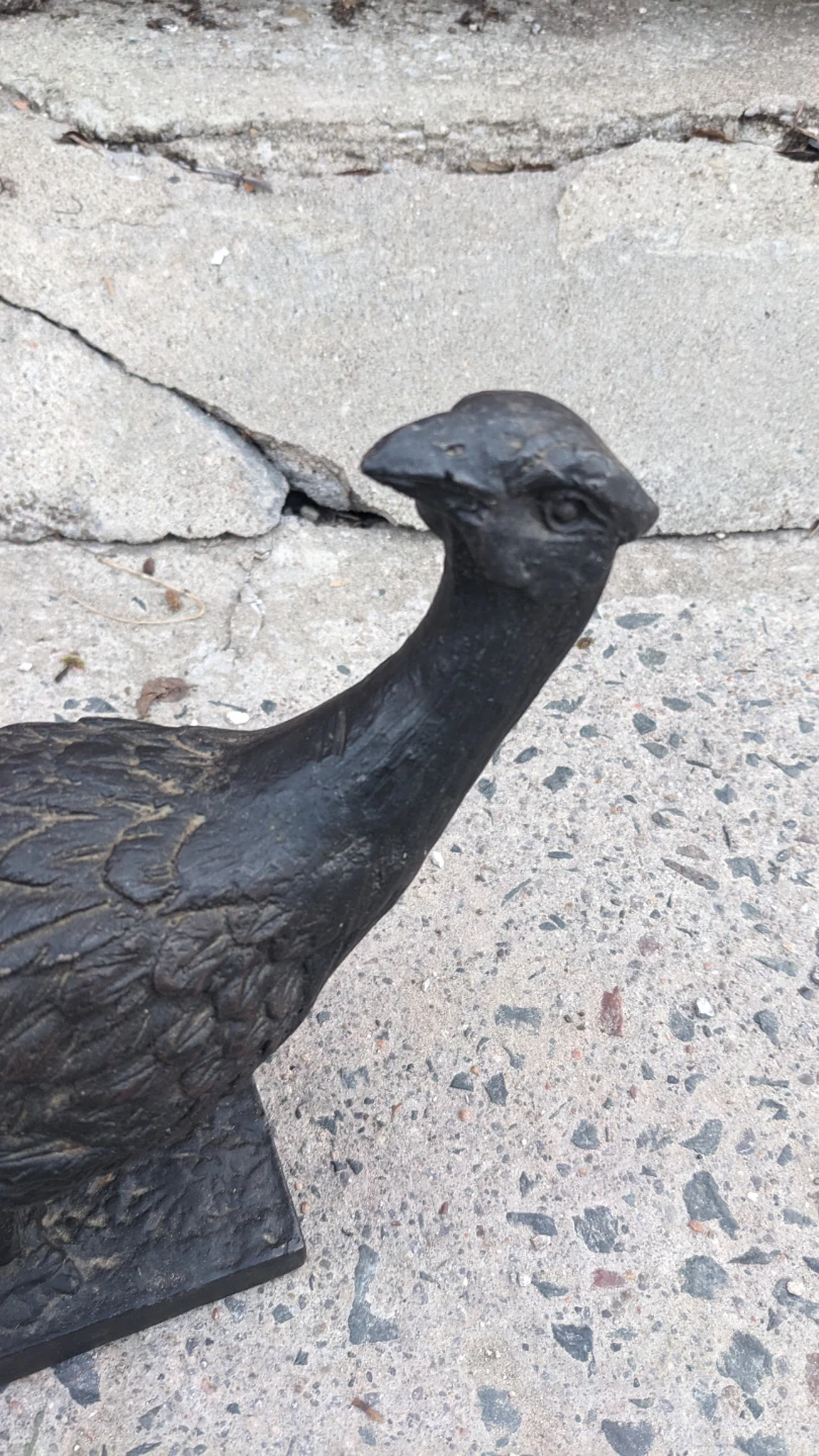 Black Metal Bird Sculpture door stop pheasant - photo 2