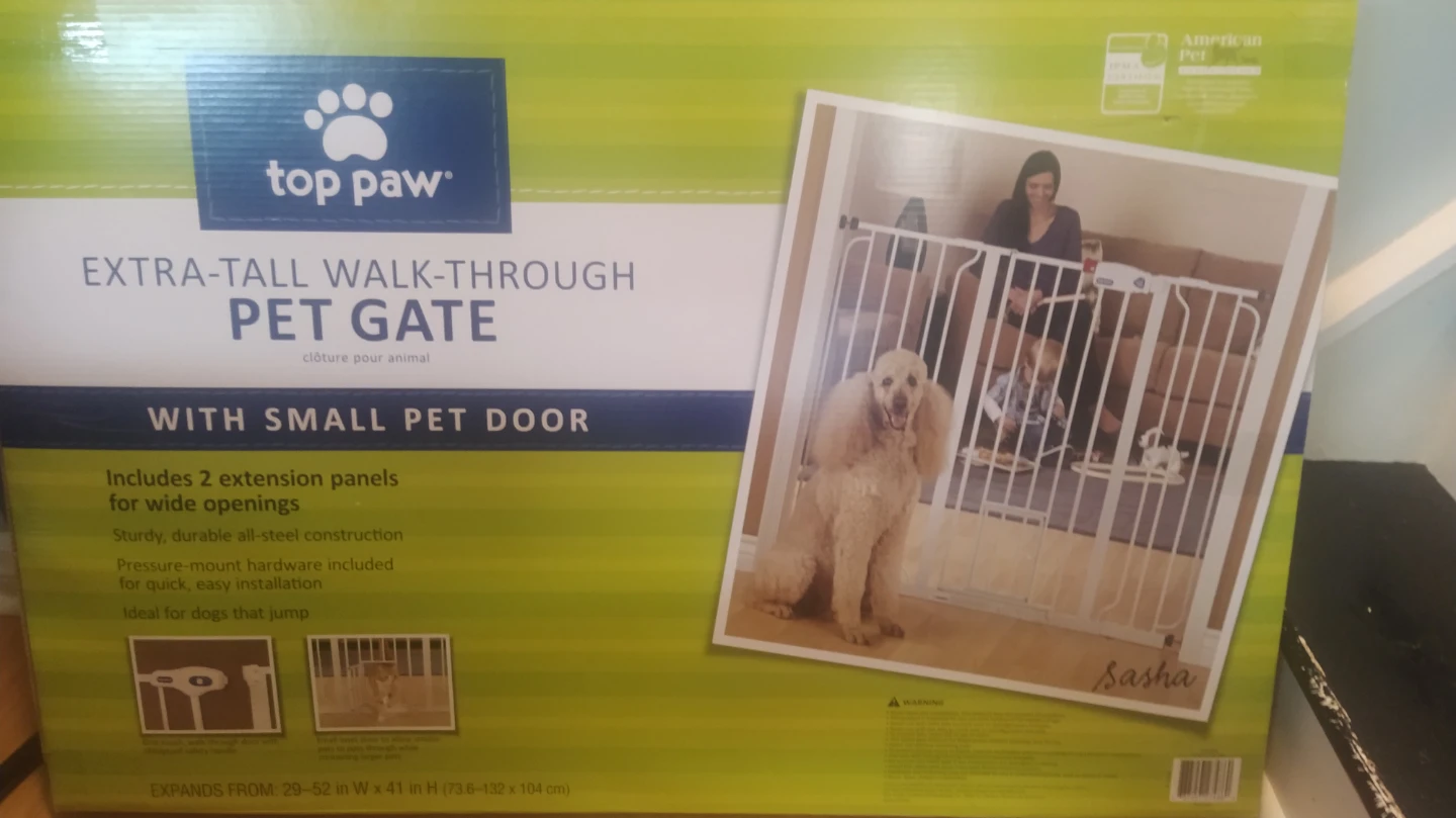 Top Paw Extra-Tall Walk-Through Gate w/ Small Pet Door, 3 avail - photo 3