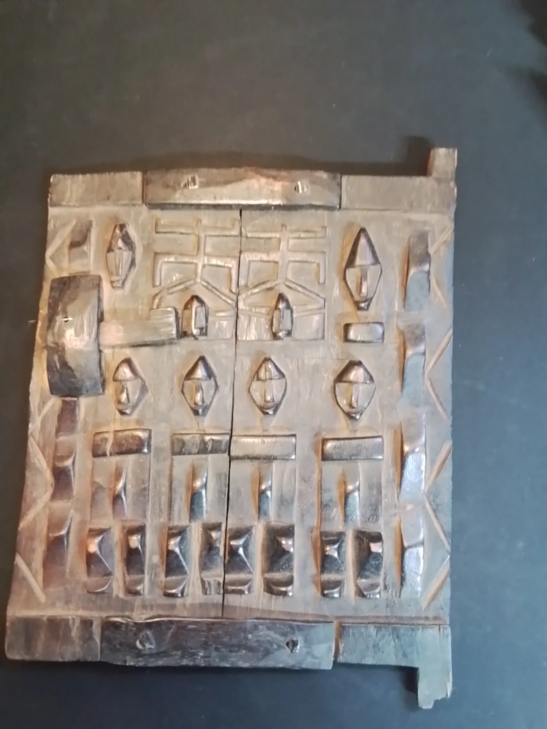 Antique Wooden Tribal Door 9.5x11"