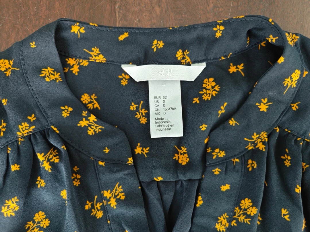 Dark Blue Floral Sleeveless Dress - Size 0 - photo 3