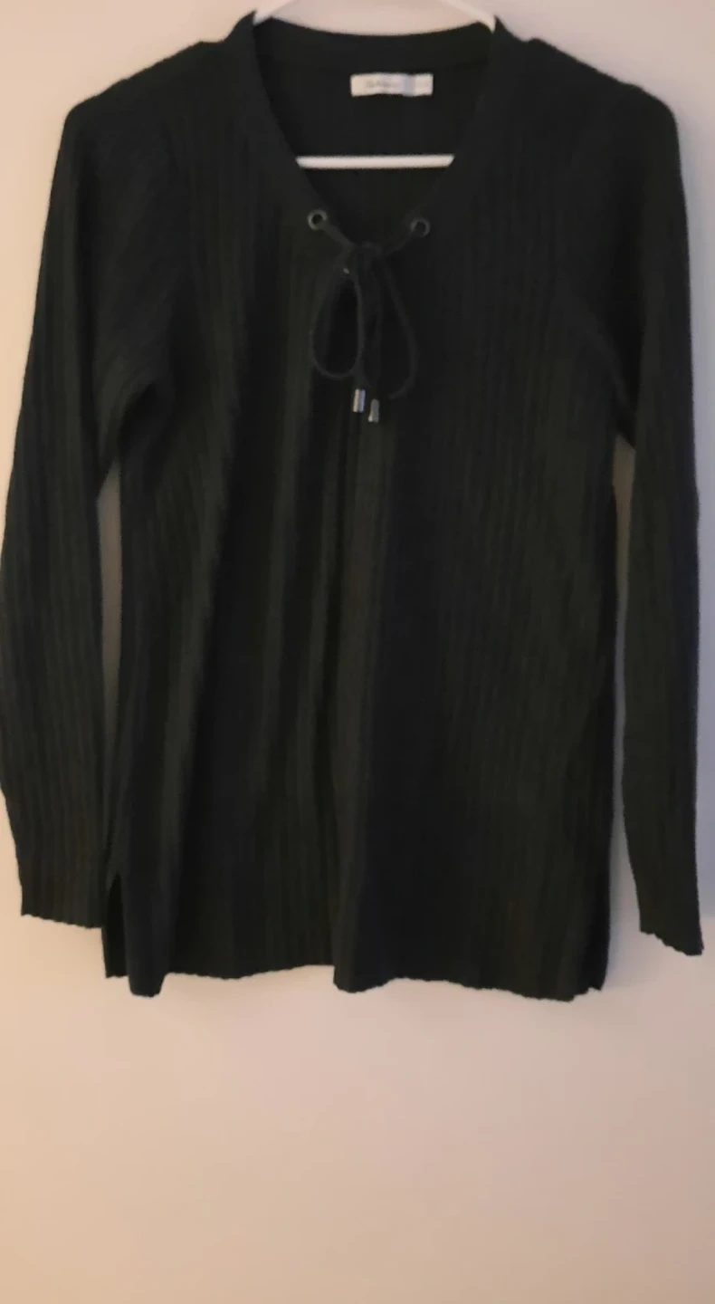 Reitmans Ribbed Lace-Up Sweater