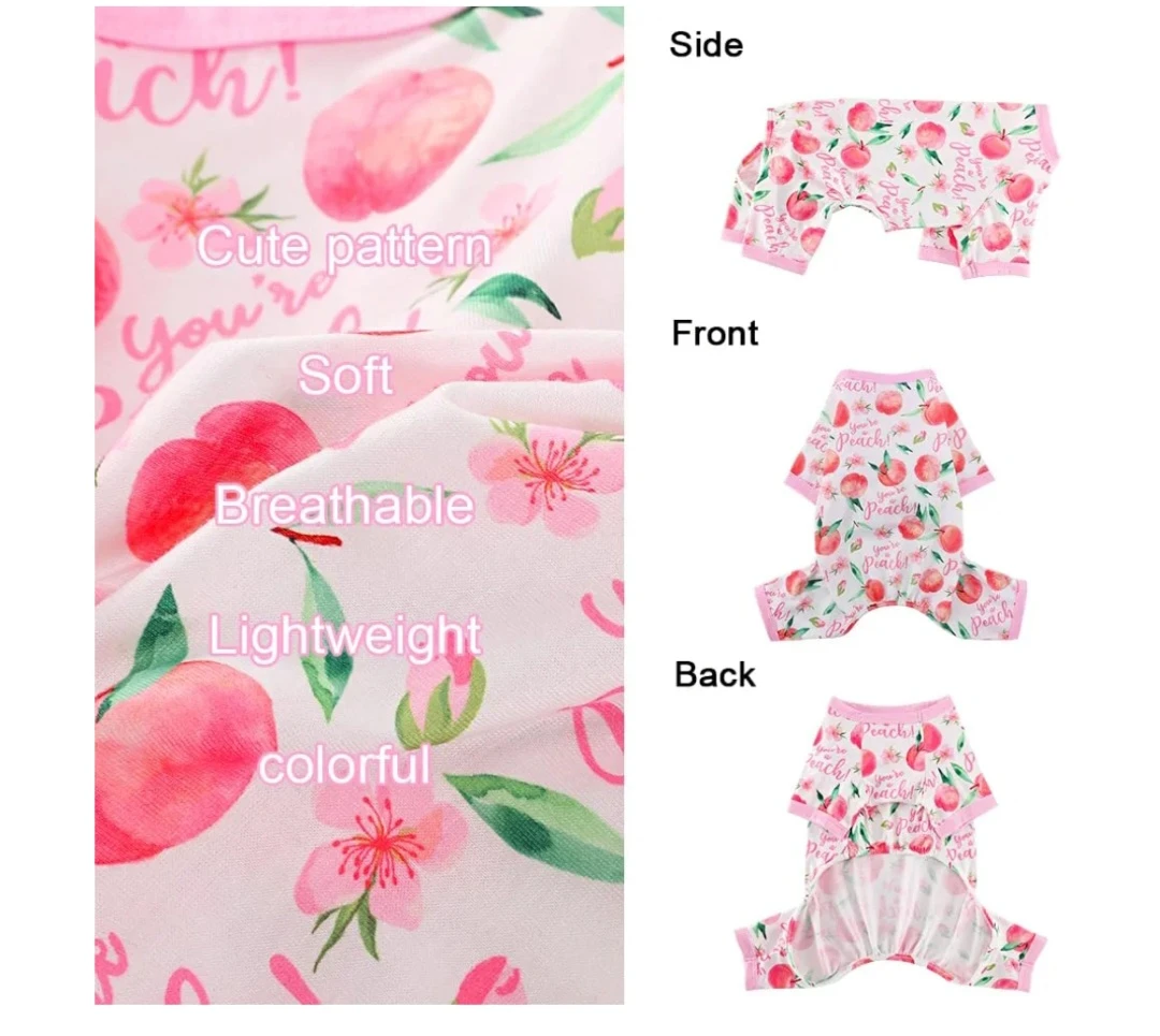 Pet Pajamas - Peach Print - Size 2XL - photo 2