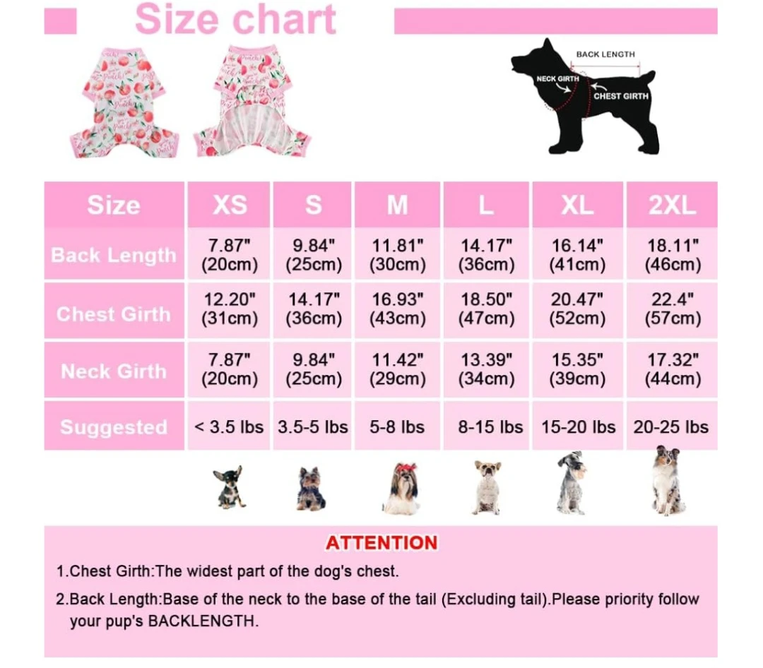 Pet Pajamas - Peach Print - Size 2XL - photo 4