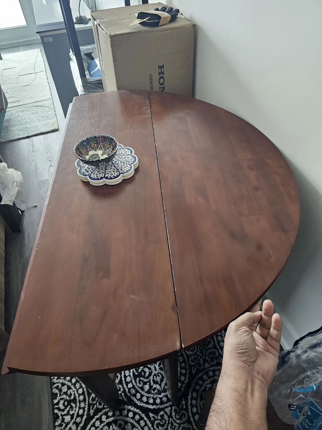 Wooden Drop Leaf Dining Table and two Chair Set