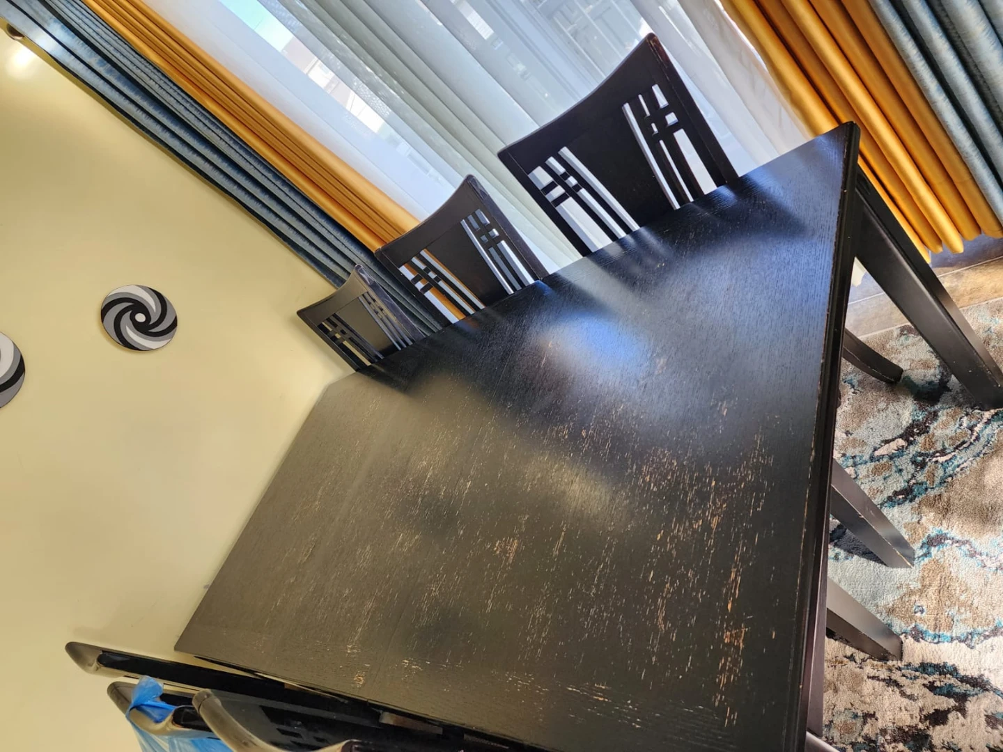 Black Dining Table with 6 Chairs - photo 3