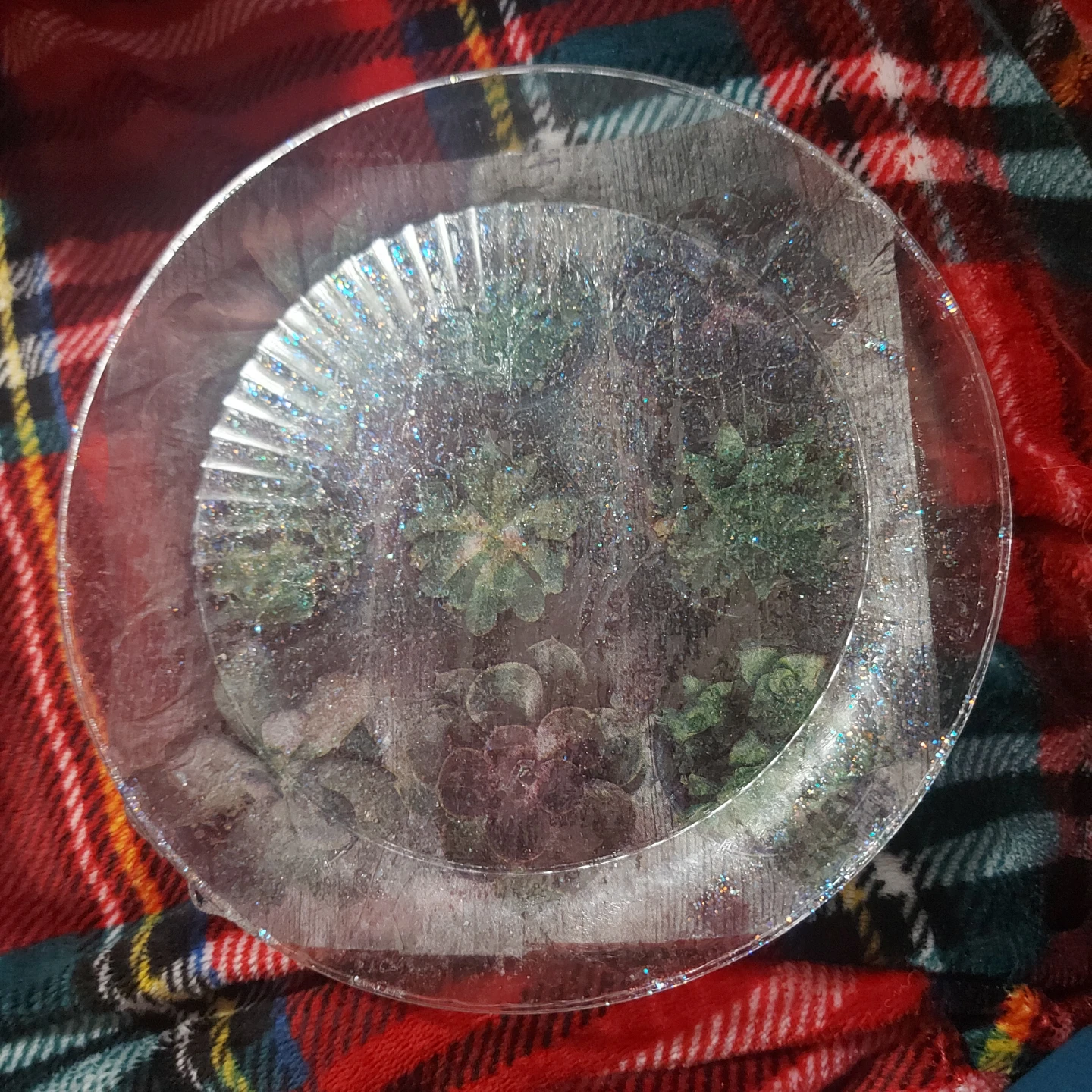 Resin Coaster with Succulent Design - photo 2