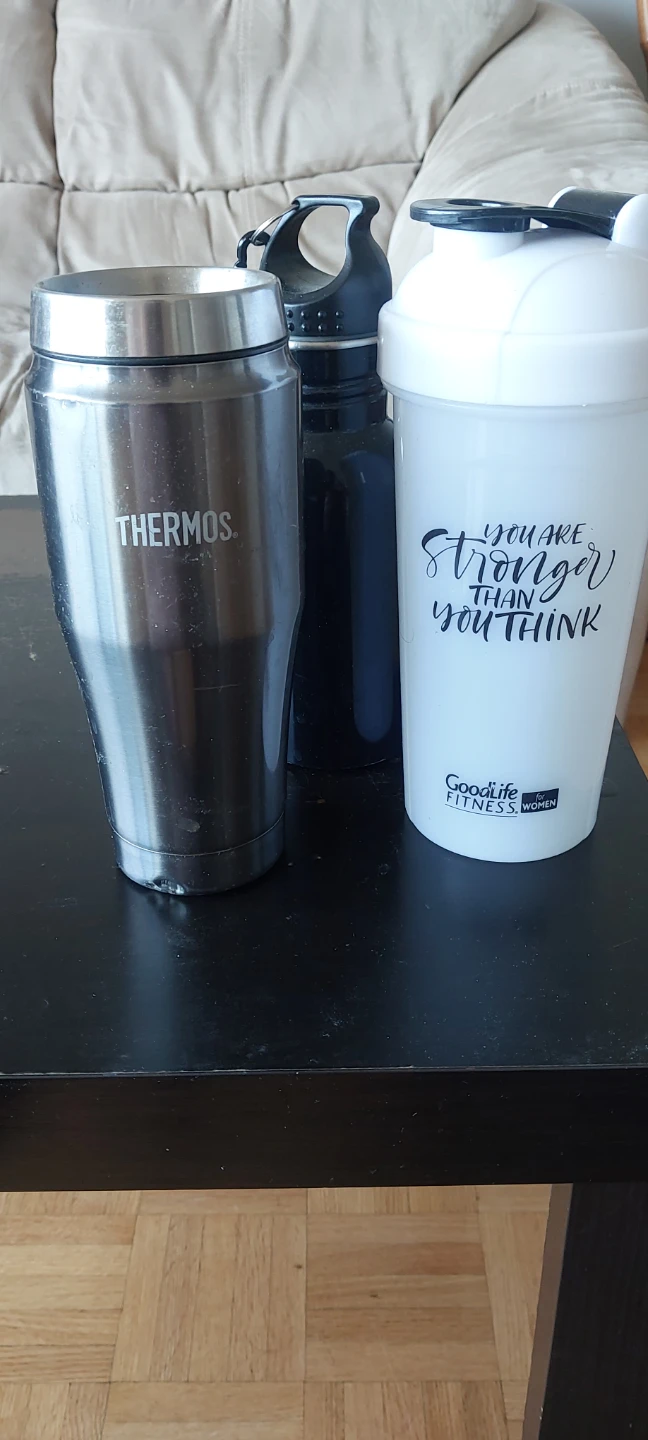 Thermos Tumbler and GoodLife Fitness Shaker Bottle