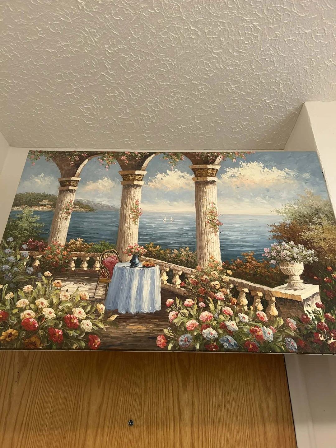 Landscape Painting with Columns and Balcony - photo 2
