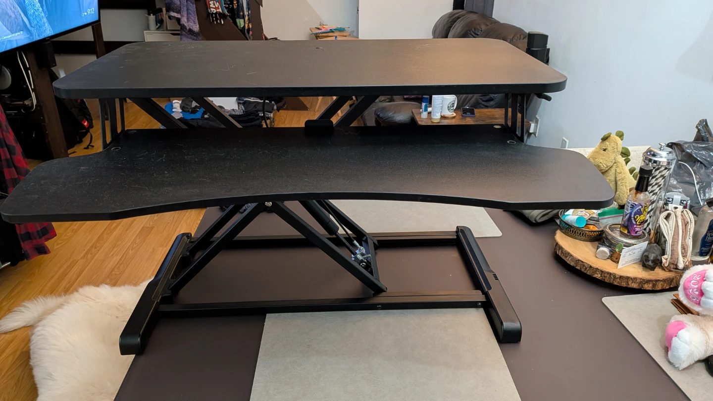 VIVO 32 inch Carbon Fiber Standing Desk Converter