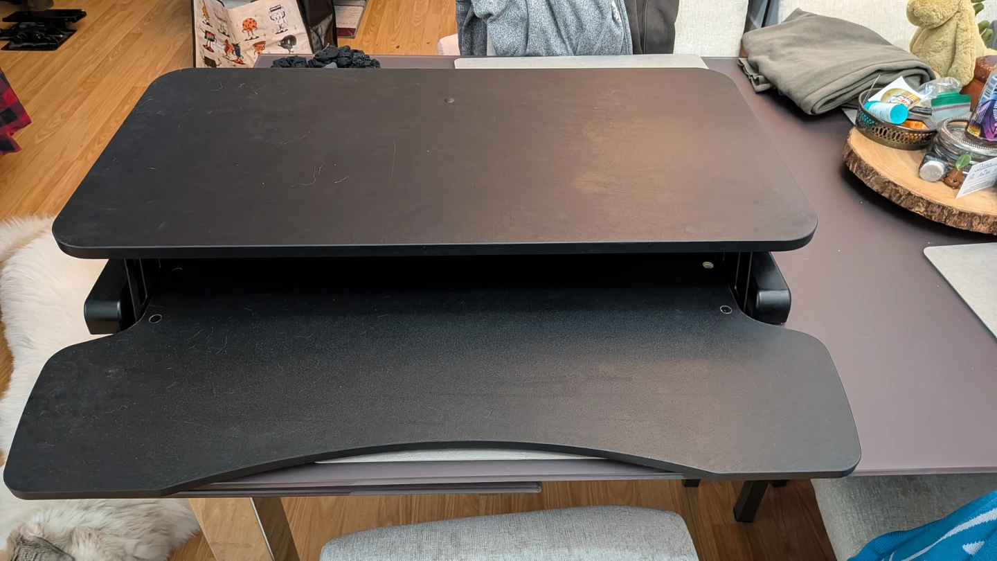 VIVO 32 inch Carbon Fiber Standing Desk Converter - photo 3