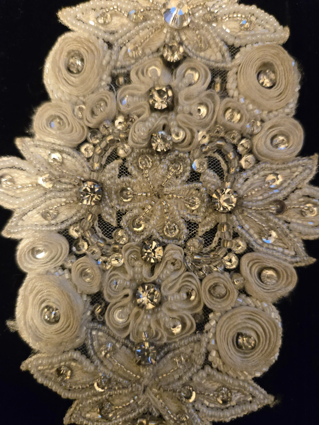 Beaded Applique Embellishment with Rhinestones - photo 2