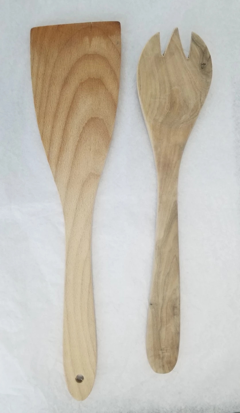 Wooden Spatula and Salad Server