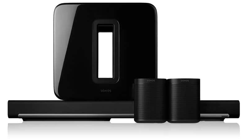 Sonos plqybar, Subwoofer, and Two sonos One Speakers