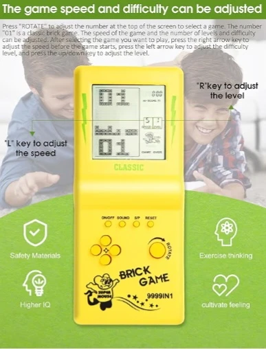 NEW!   HLF Brick Game 9999 in 1 Retro Handheld Game Console 🧡 - photo 5