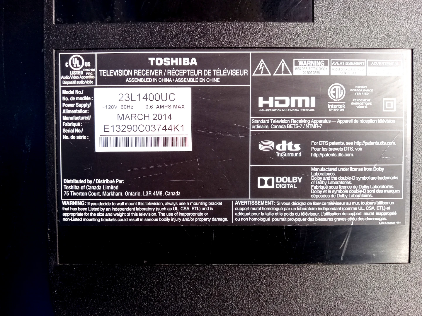 Toshiba 23" 1400UC TV Monitors - photo 4