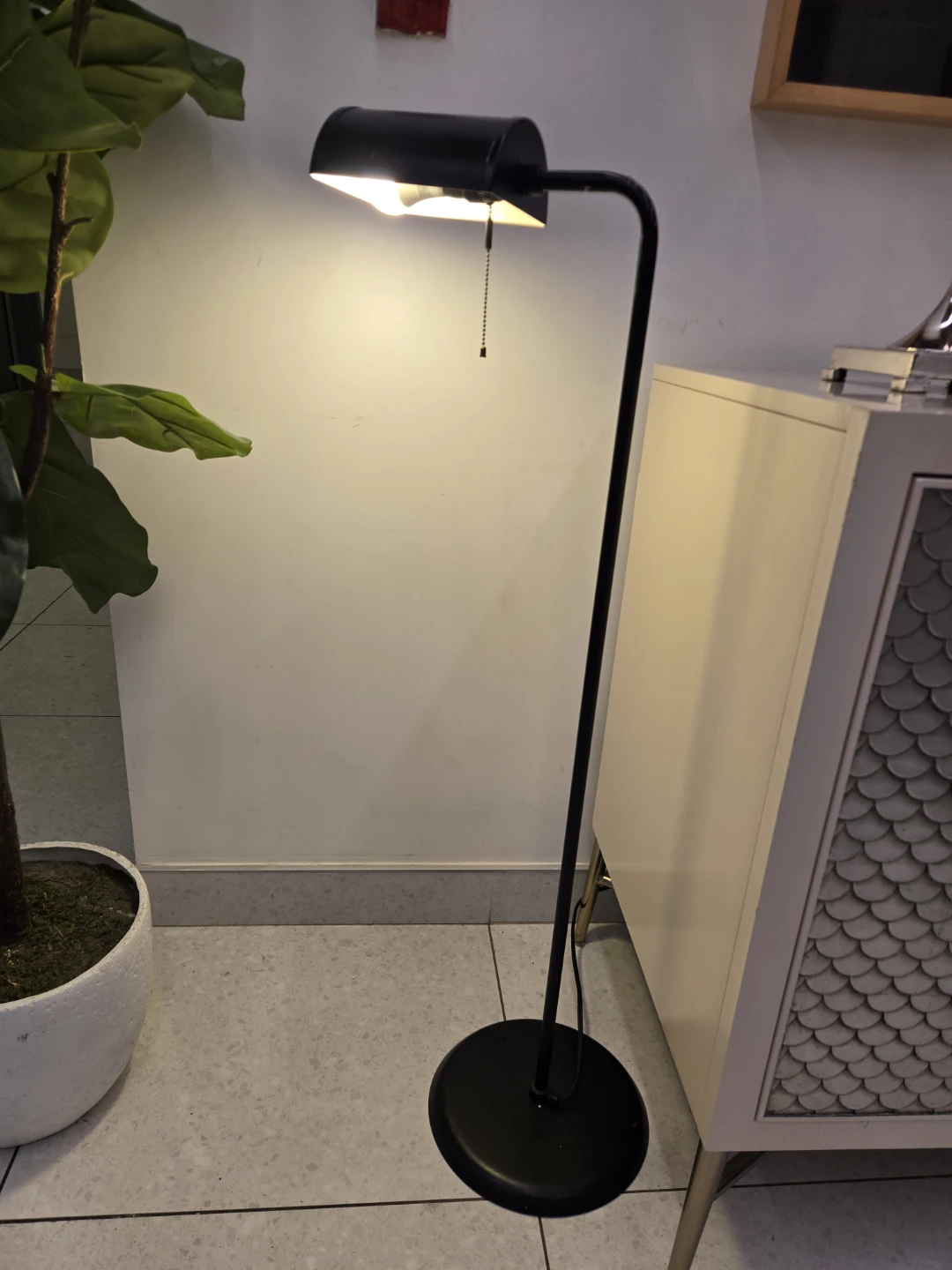 Black Bankers Reading Floor Lamp With Swivel Head - photo 2