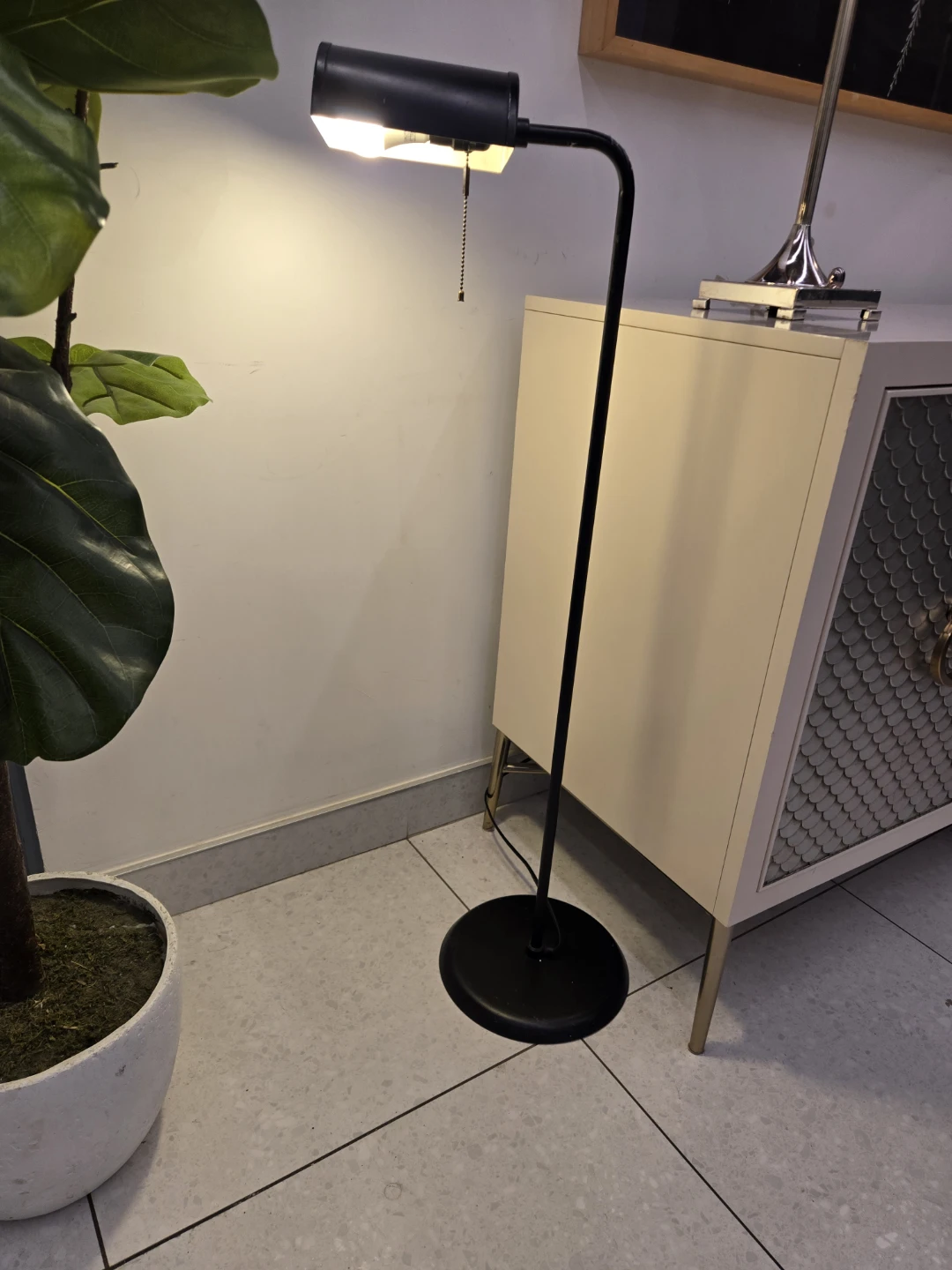 Black Bankers Reading Floor Lamp With Swivel Head - photo 3