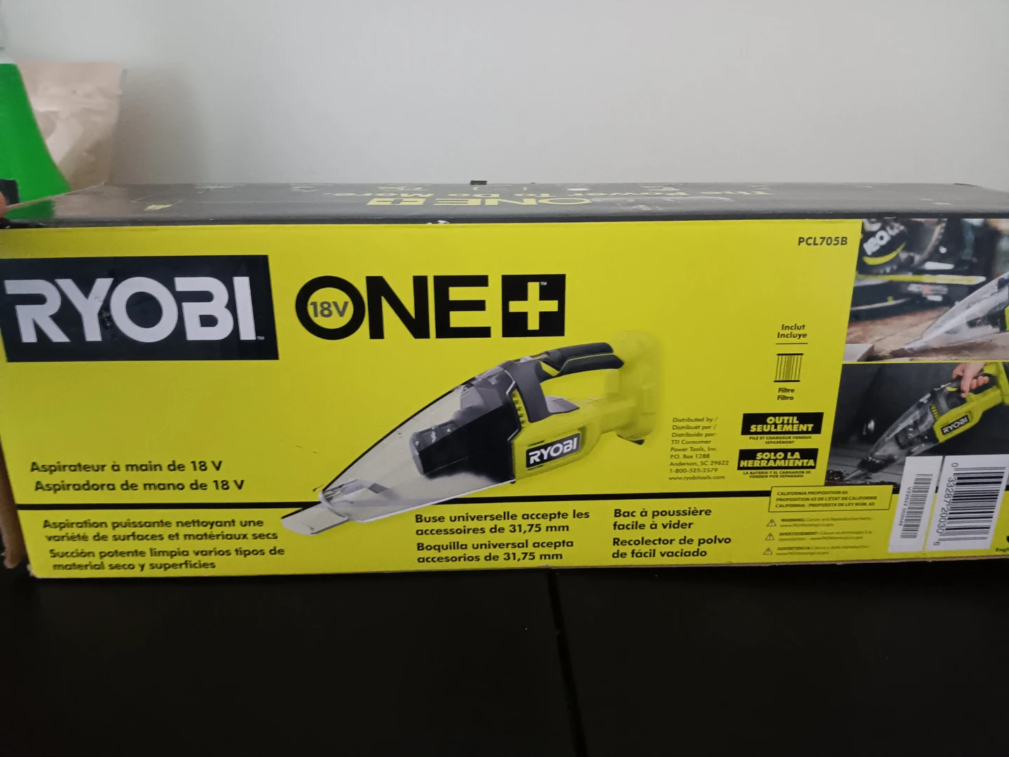 Ryobi ONE+ 18V Cordless Hand Vacuum PCL705B