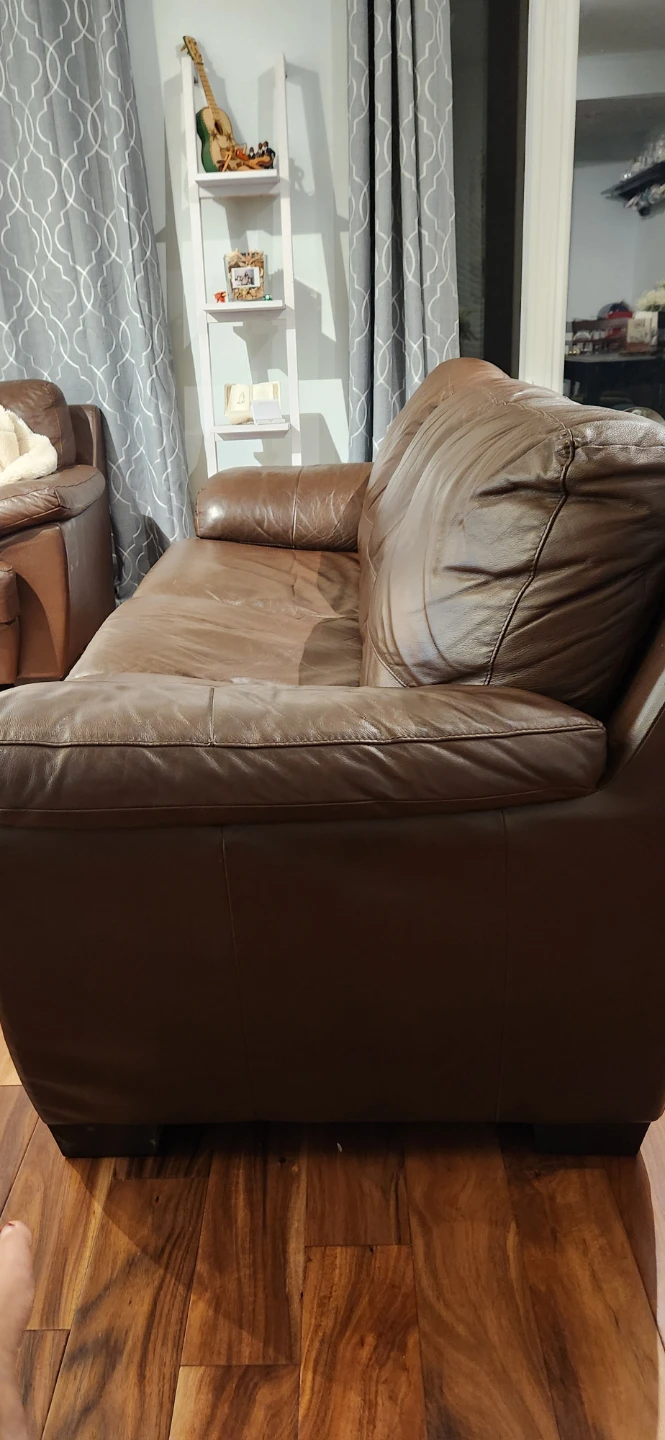 Free Brown Leather Sofa 3 Seater