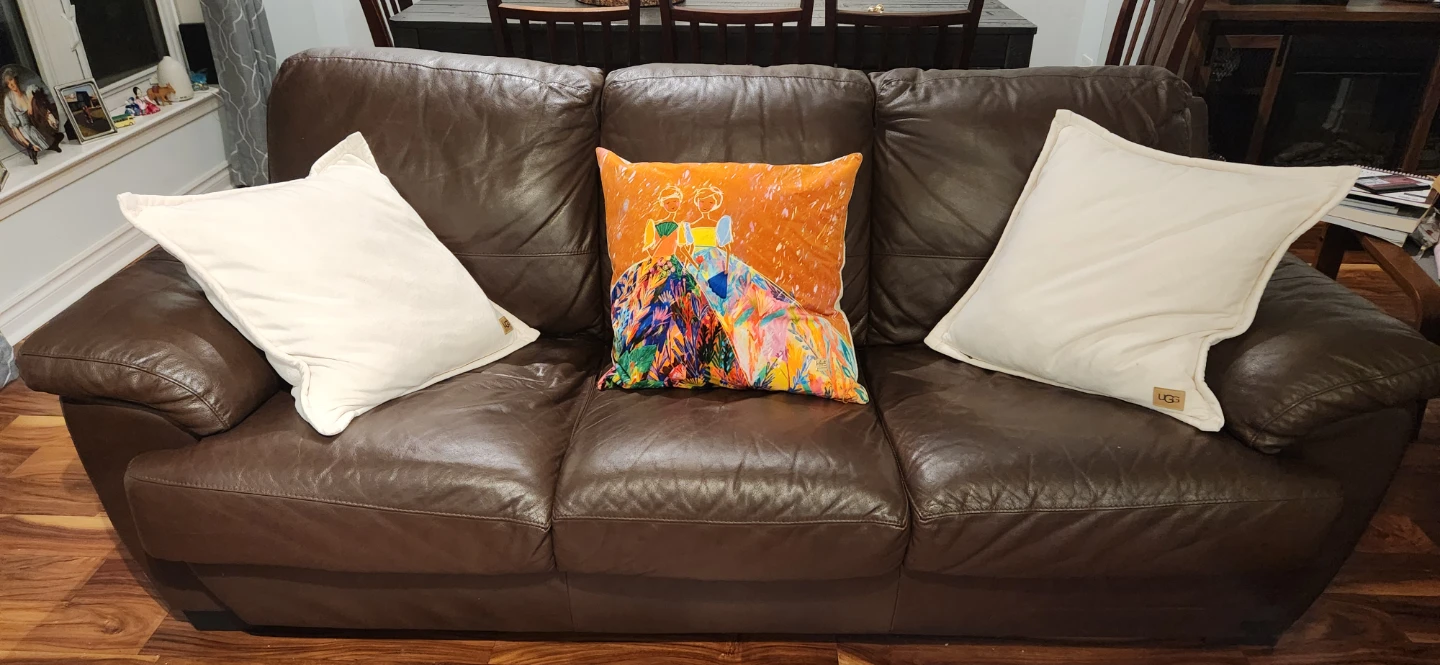 Free Brown Leather Sofa 3 Seater - photo 2