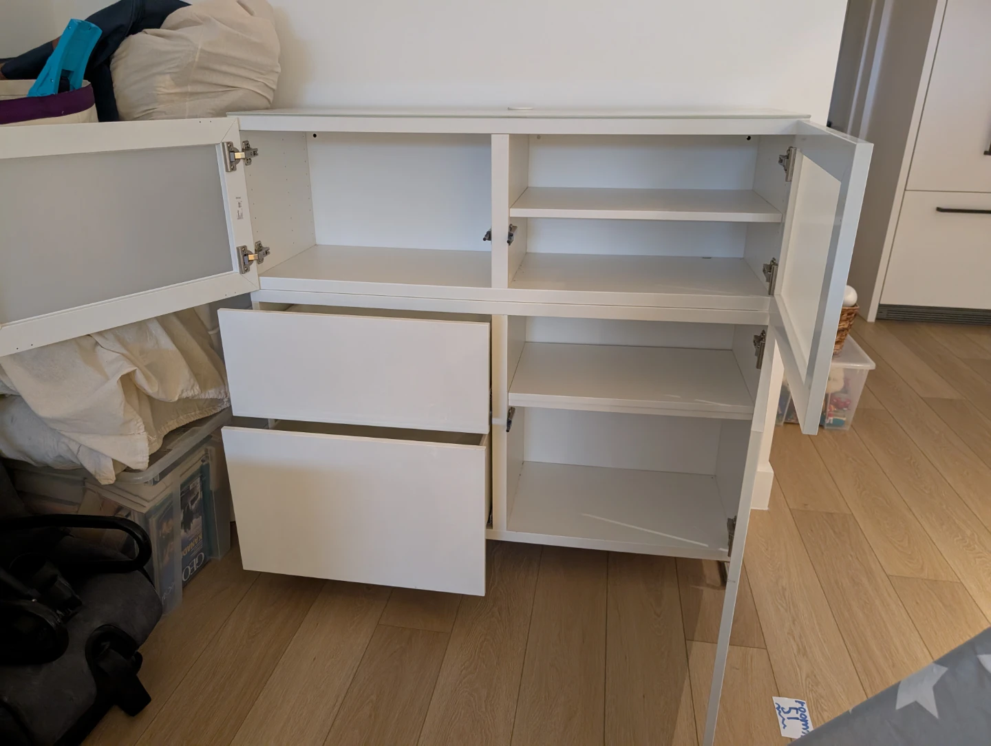 IKEA Besta White Storage Cabinet with Glass Doors - photo 3