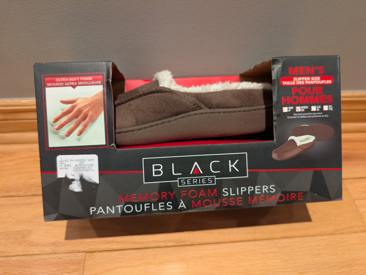 Black Series Men's Memory Foam Slippers