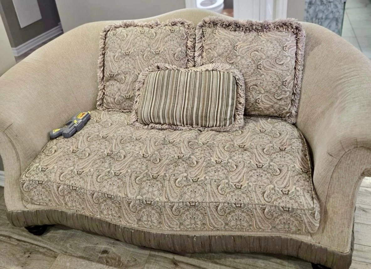 Sofa with decorative pillows