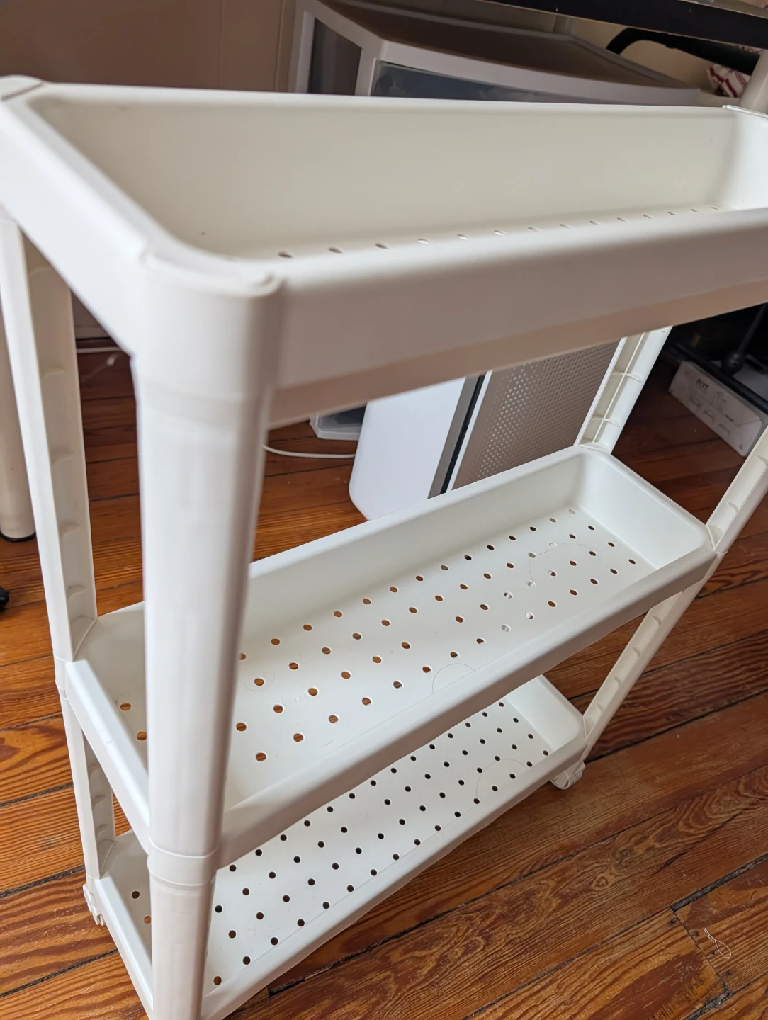 White 3-Tier Rolling Storage Cart