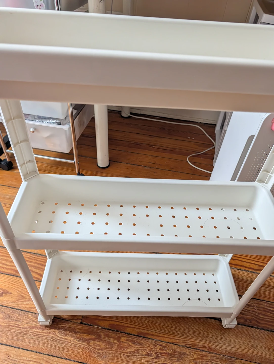 White 3-Tier Rolling Storage Cart - photo 2