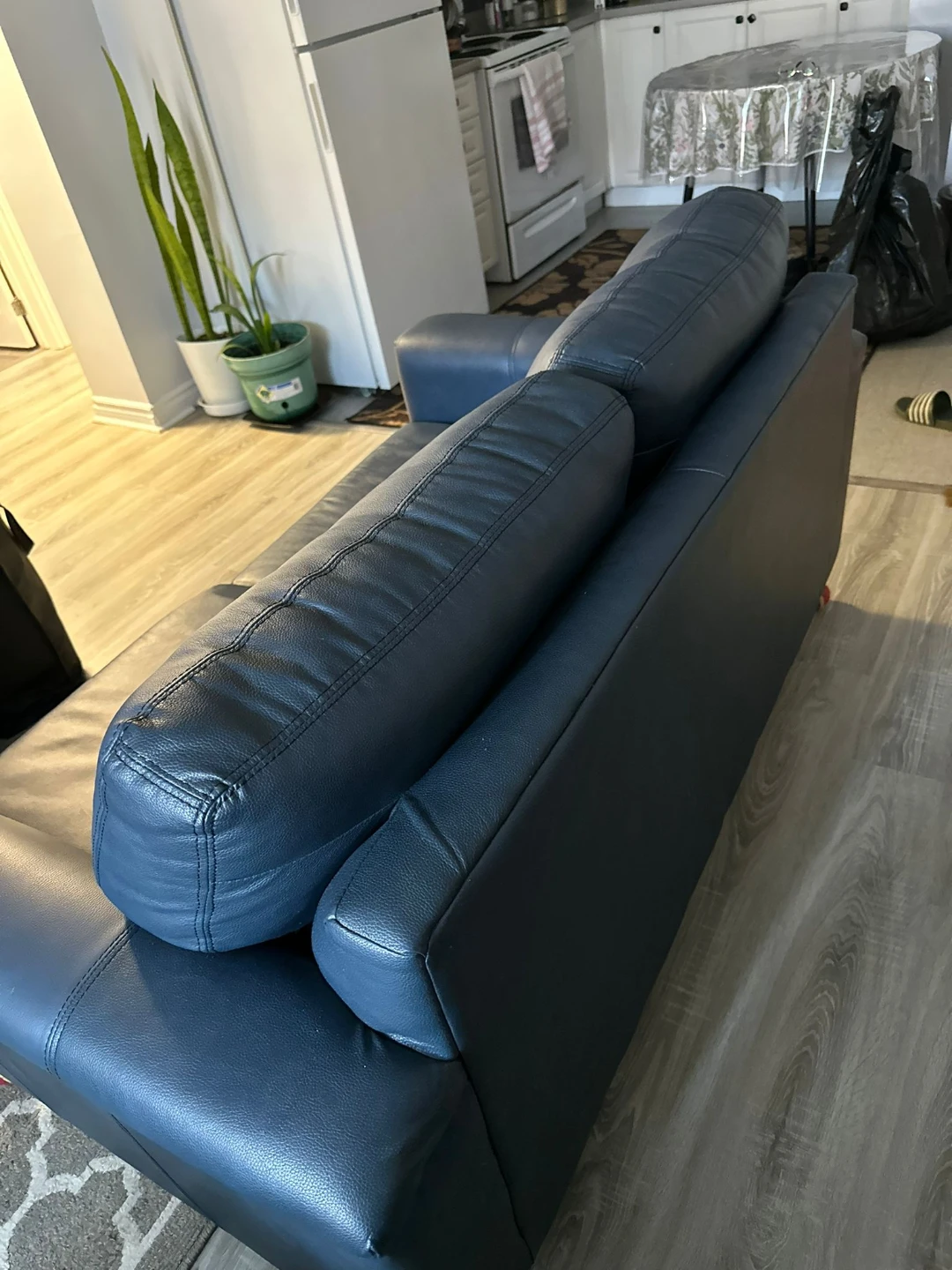 Dark Blue Loveseat Sofa - photo 2
