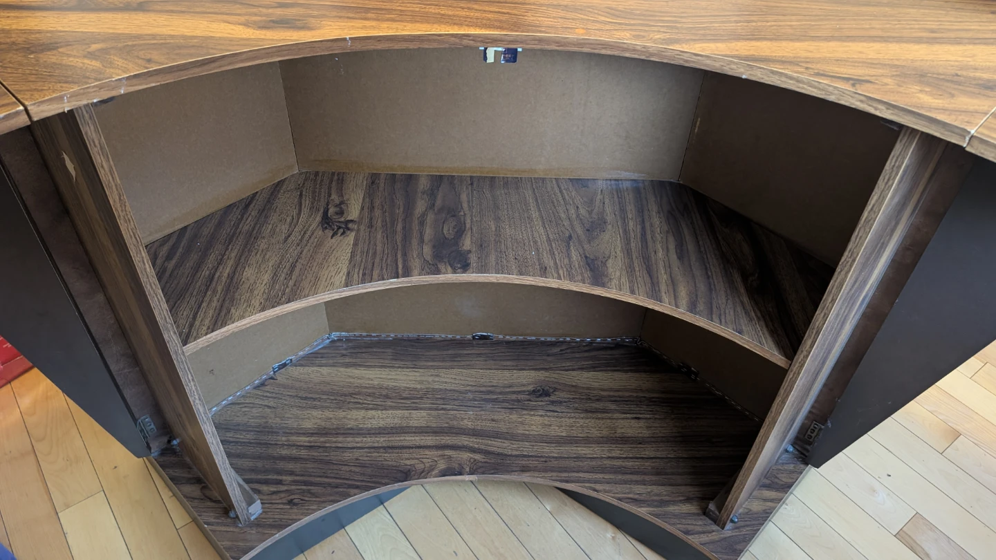 Wooden Bar Unit with Faux Leather Accents - photo 2