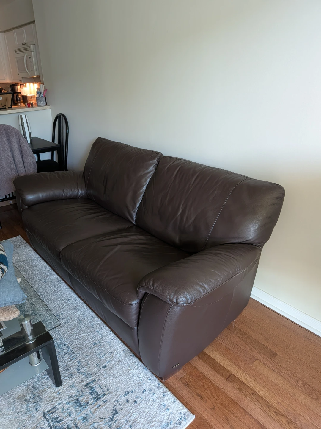 Brown Leather Sofa - photo 2