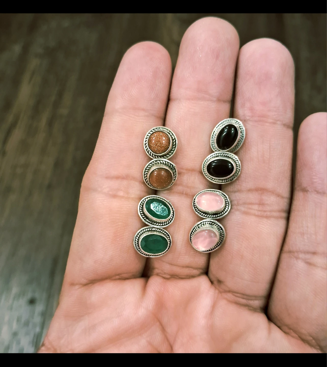 Assorted Gemstone Stud Earrings Set - photo 3