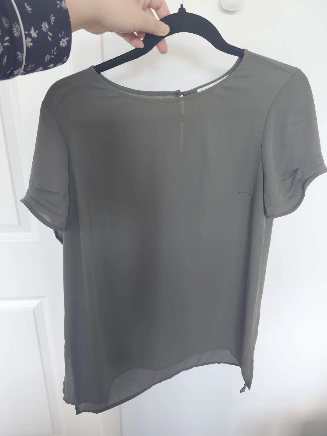 Women's Olive Green Short Sleeve Top - Size S