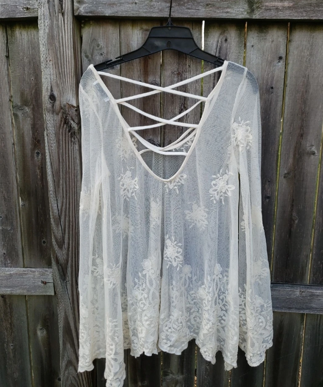 White Lace Long Sleeve Top - photo 3