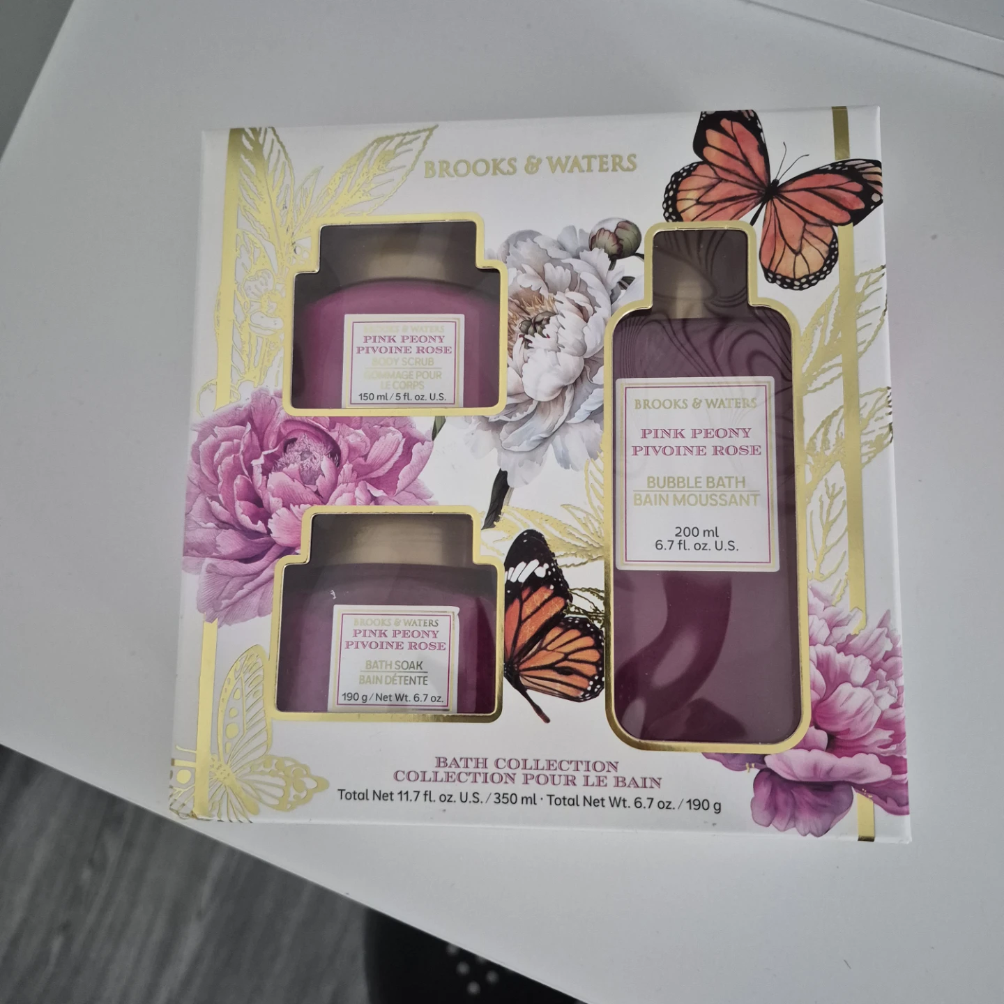 Brooks & Waters Pink Peony Bath Collection Set