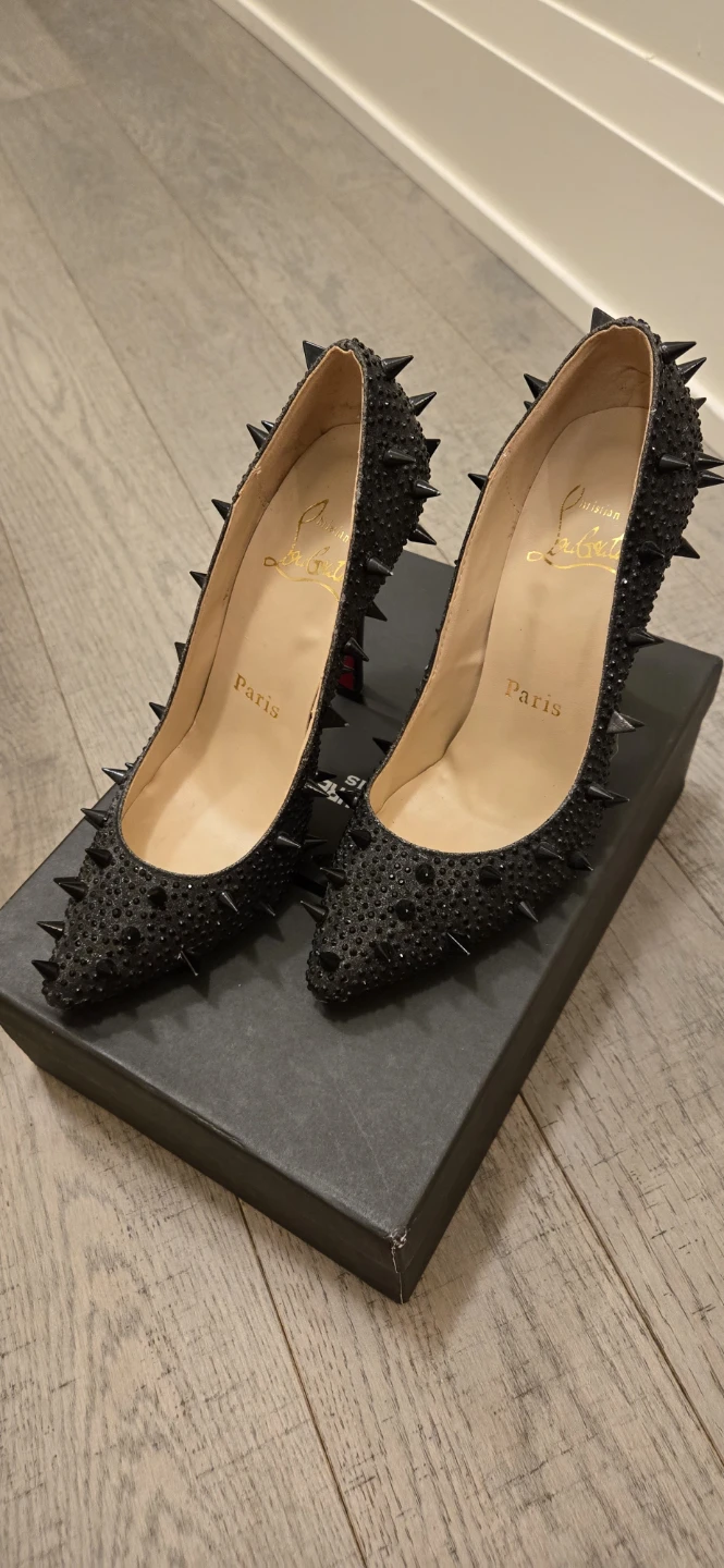 Christian Louboutin Black Spiked Heels size 38