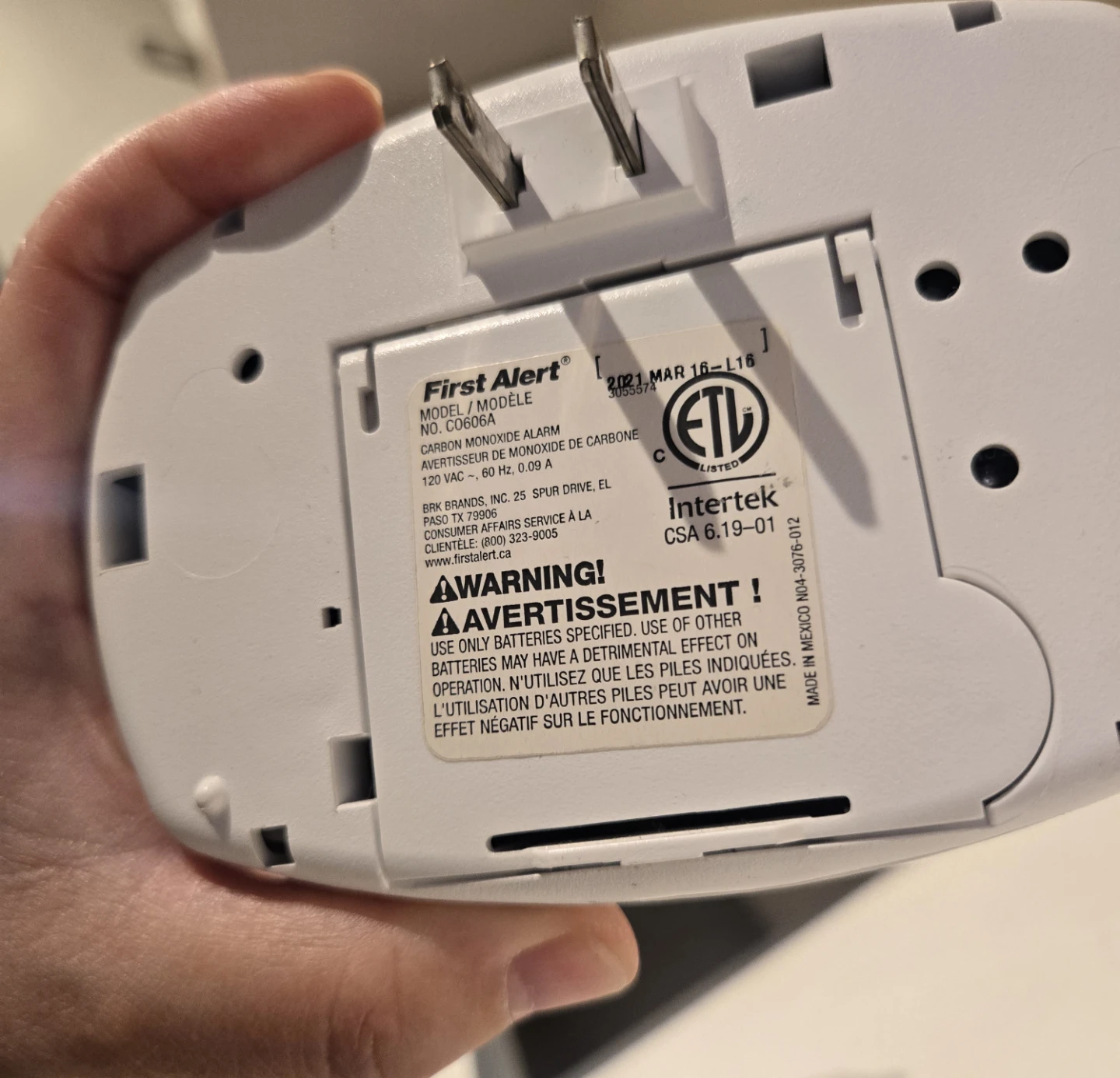 First Alert Carbon Monoxide Alarm - photo 3