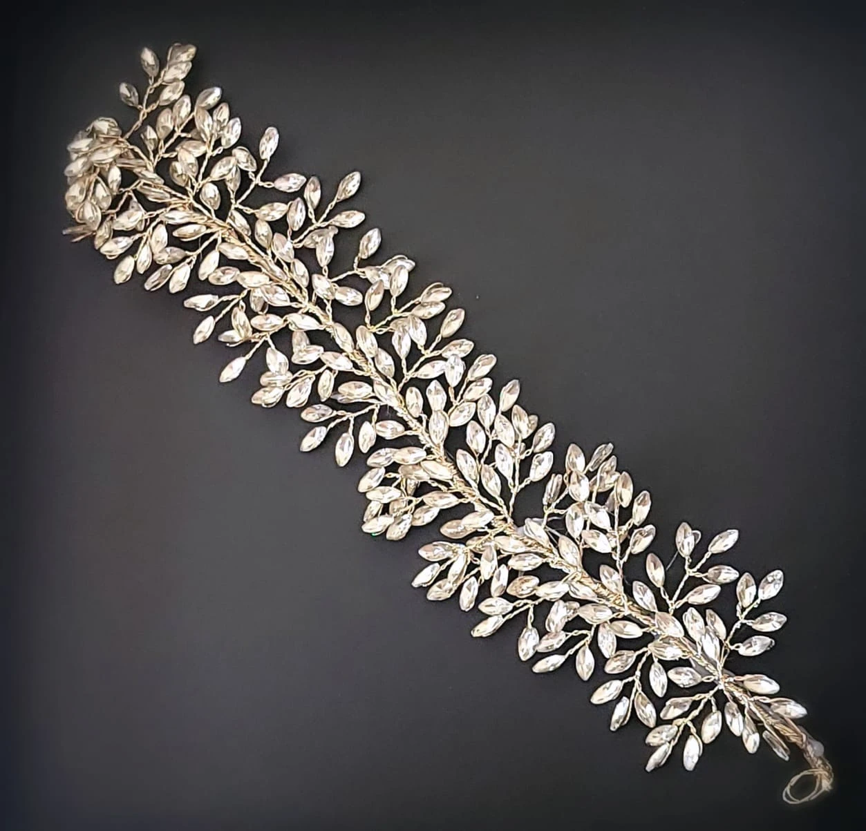 Rhinestone Leaf Hair Vine