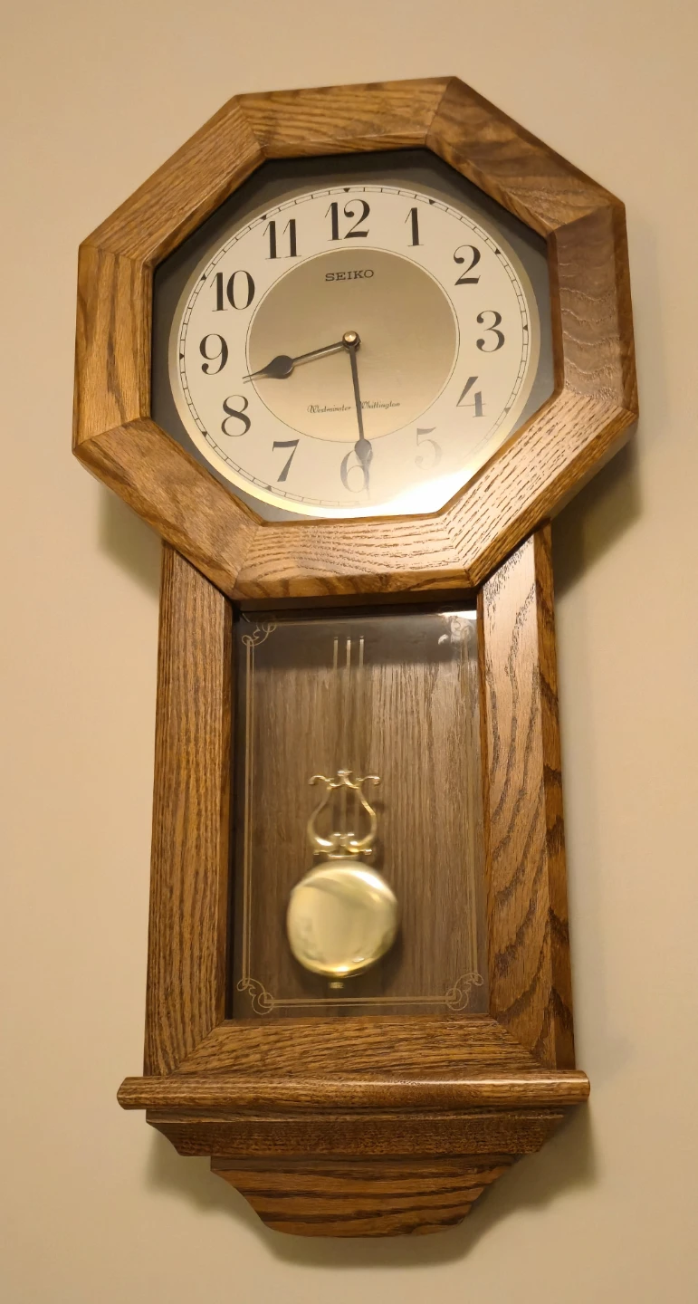 Seiko Westminster Pendulum Wall Clock - Oak Wood
