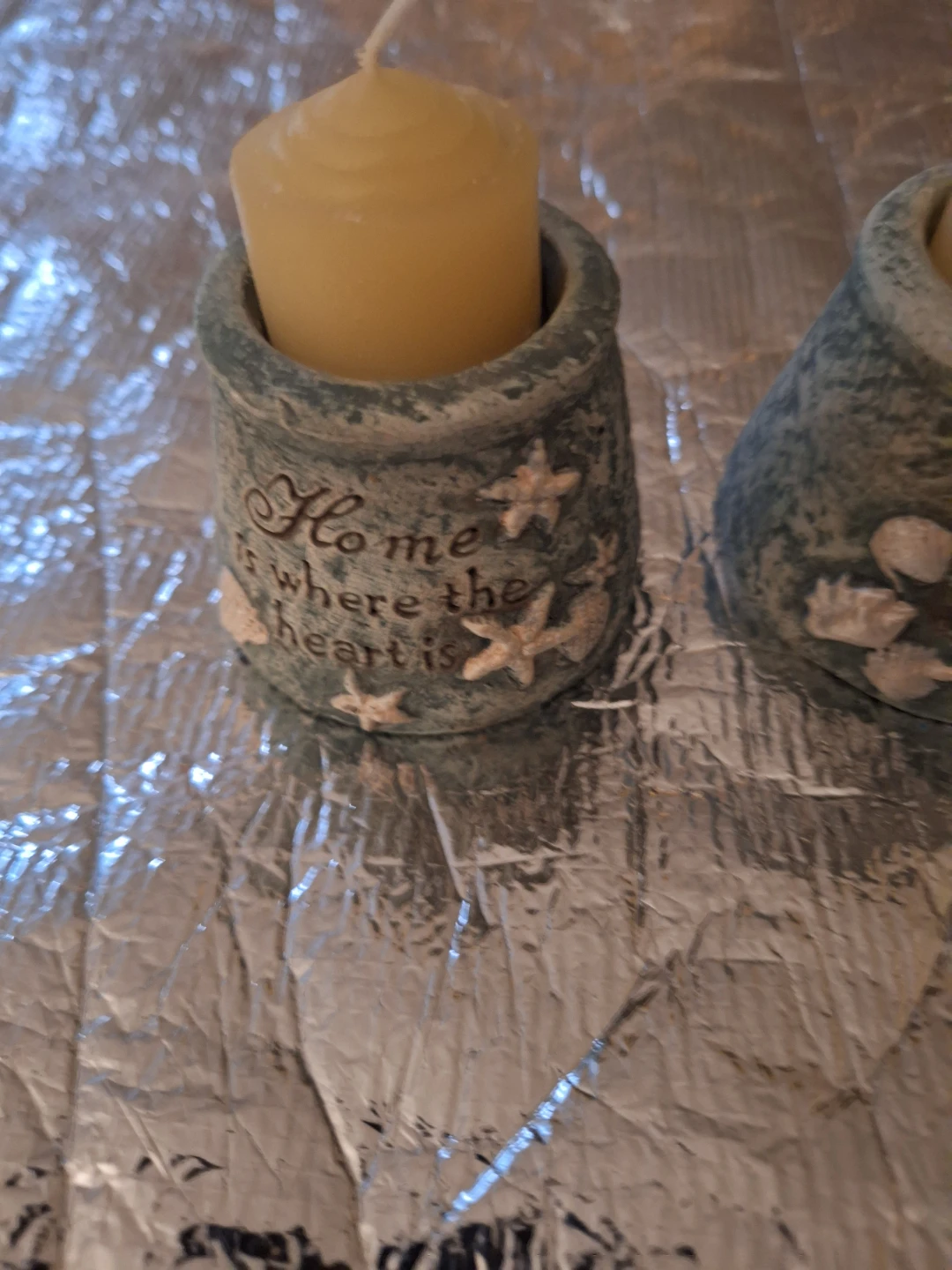 Set of 2 Decorative Candle Holders with Inspirational Sayings