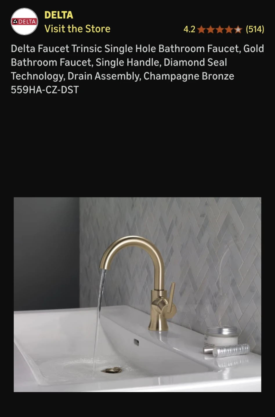 Delta Trinsic Single Handle High Arc Lavatory Faucet - photo 3