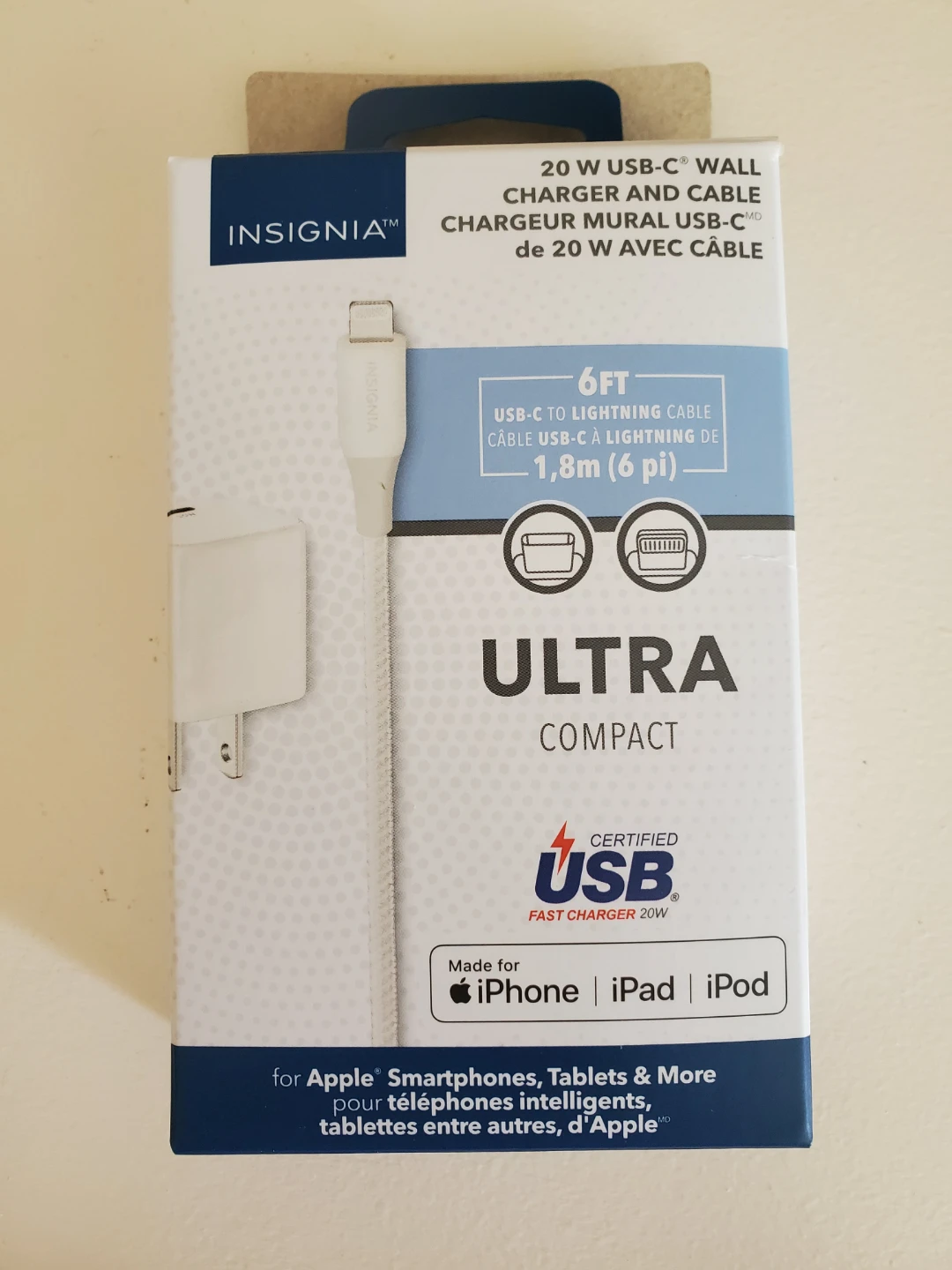 Insignia 20 W USB-C Wall Charger and 6ft Cable 🥕