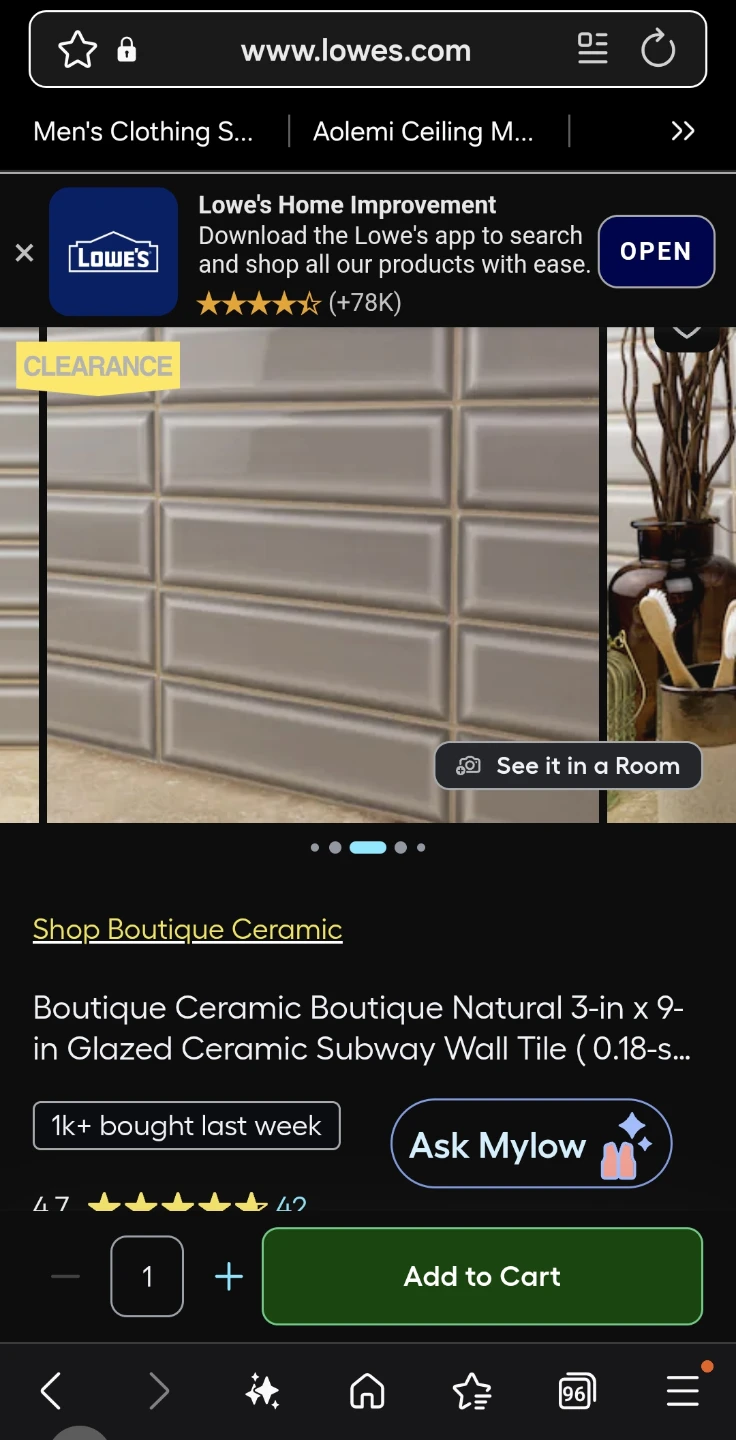 Boutique Ceramic 3-in x 9-in Glazed Subway Wall Tile - photo 2