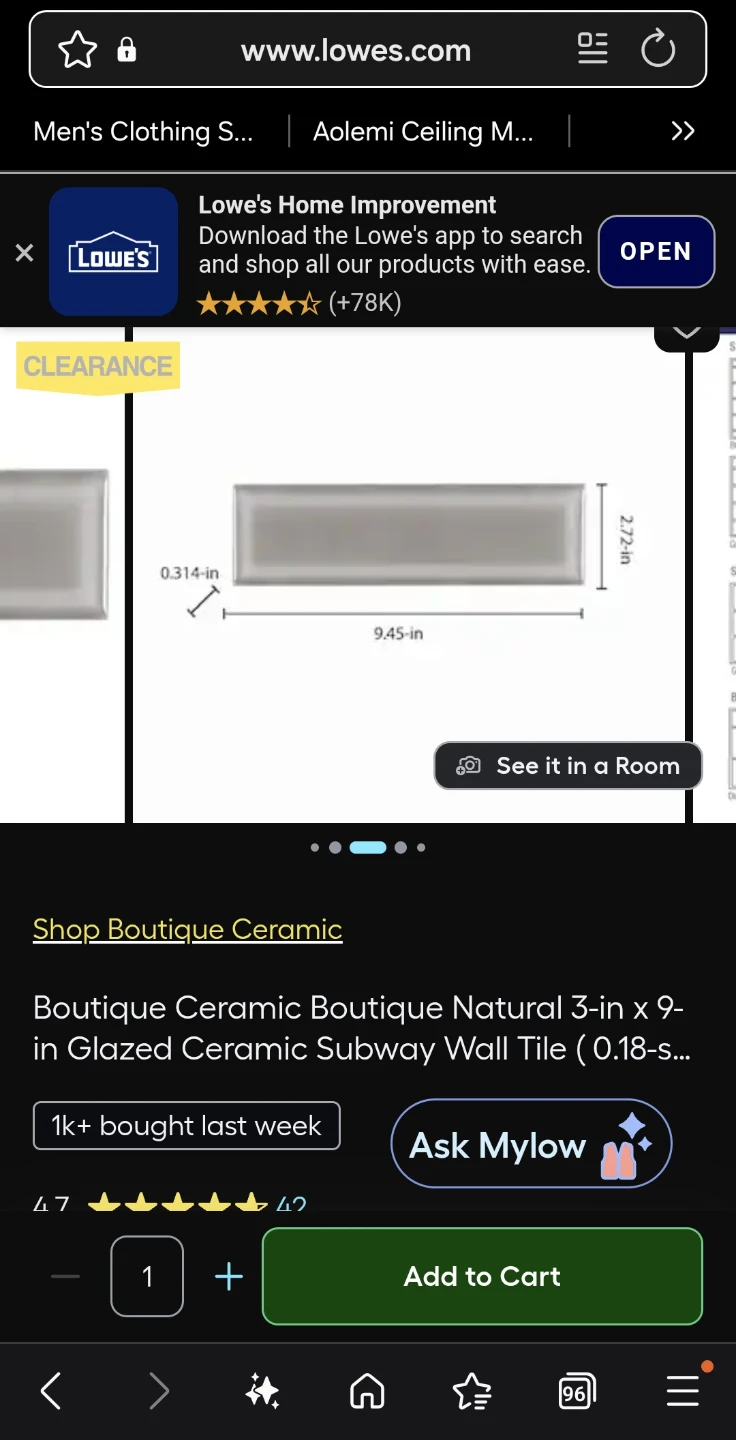 Boutique Ceramic 3-in x 9-in Glazed Subway Wall Tile - photo 4
