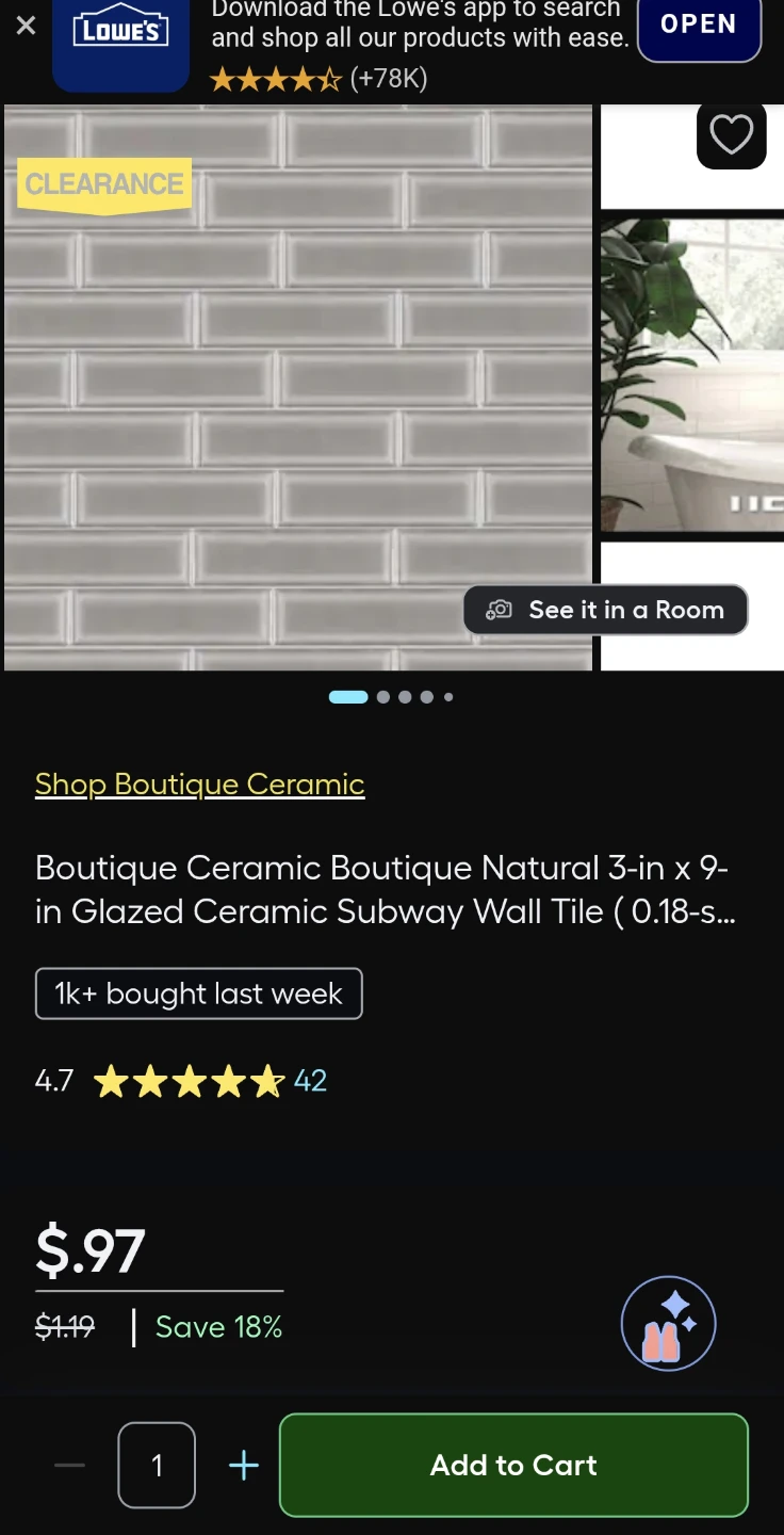 Boutique Ceramic 3-in x 9-in Glazed Subway Wall Tile - photo 5